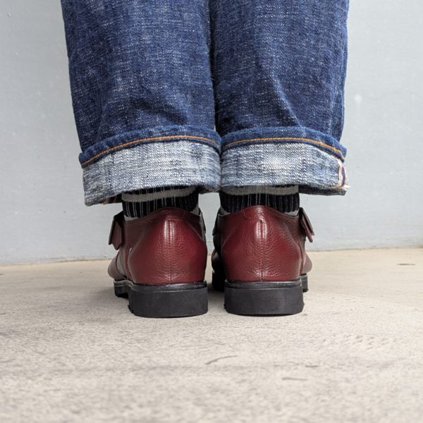 自分木型で製作したグルカサンダルの後ろ姿